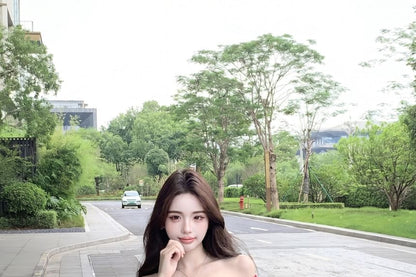 Off Shoulder Tie Front Short Sleeve Tee