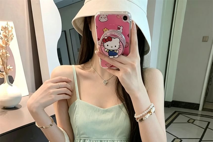 V-Neck Bubble Camisole with Spaghetti Straps