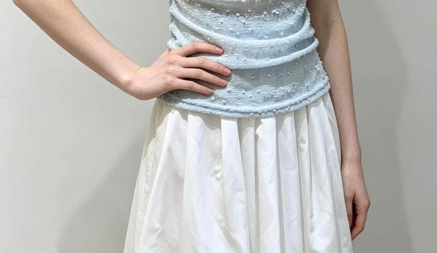 Short Sleeve Cowl Neck Drawstring Lace Slim-Fit Top