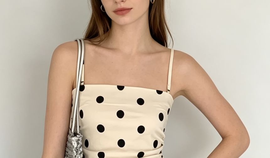 Polka Dot Slim-Fit Camisole Top