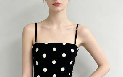 Polka Dot Slim-Fit Camisole Top