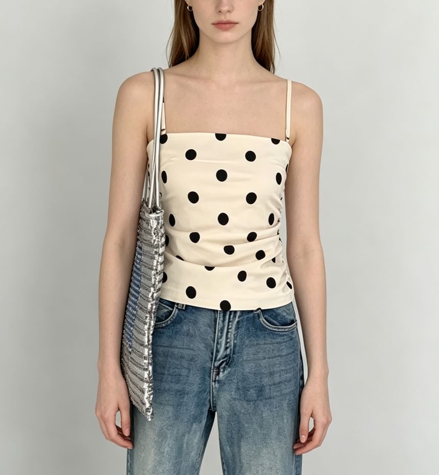 Polka Dot Slim-Fit Camisole Top