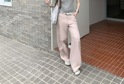 Sleeveless Square Neck Plain Crop Top