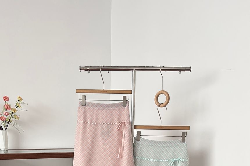 High Waist Plaid A-Line  Skirt