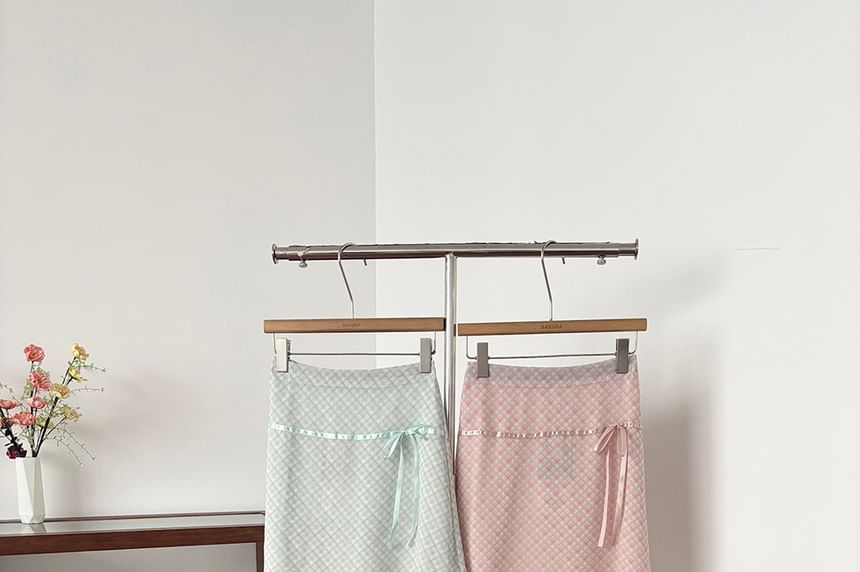 High Waist Plaid A-Line  Skirt