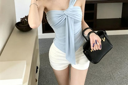 Single Shoulder Knot Asymmetrical Camisole Top