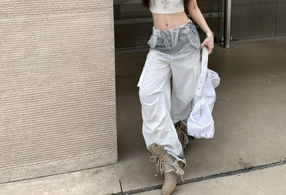 Short-Sleeve Cold Shoulder Scoop Neck Plain Crop T-Shirt