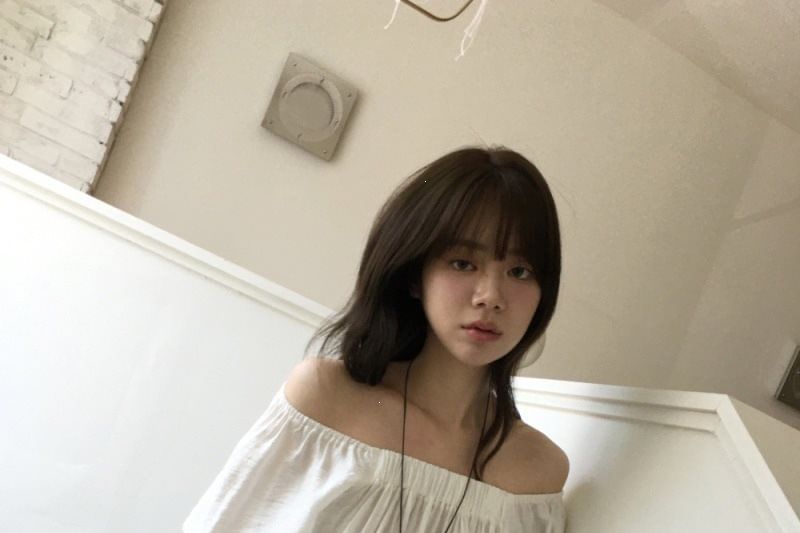 Short-Sleeve Square Neck Plain Asymmetrical Ruffle Hem Blouse