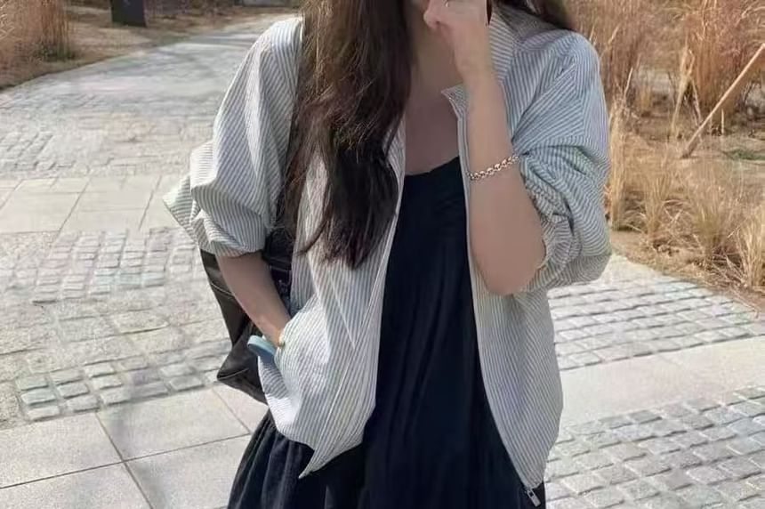 Spaghetti Strap Scoop Neck Plain Ruched Tunic