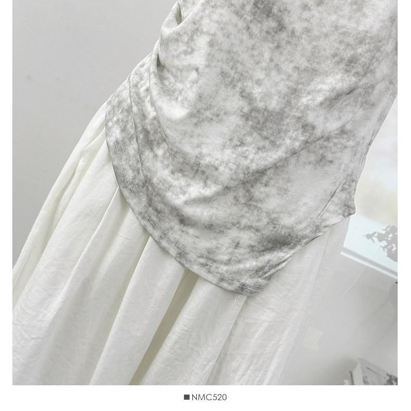 Short-Sleeve Off-Shoulder Tie Dye Asymmetrical Ruched T-Shirt