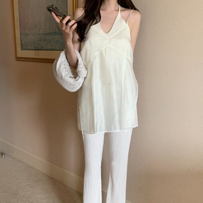 V-Neck Plain Flowy Camisole Top
