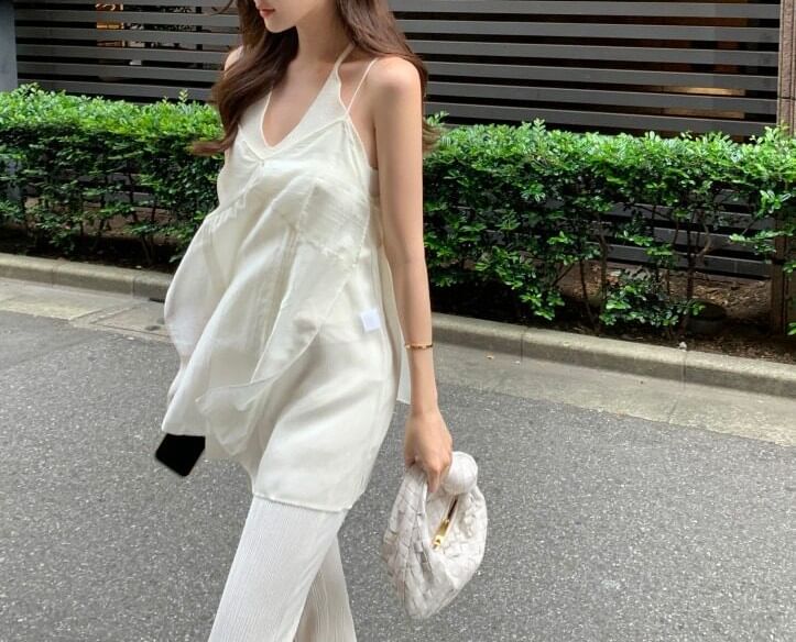 V-Neck Plain Flowy Camisole Top