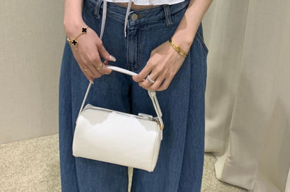 Puff-Sleeve Plain Ruffle Cropped Blouse