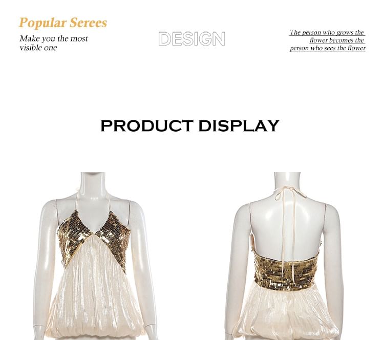 Sequined Flowy Halter Neck Top or Mini Pencil Skirt