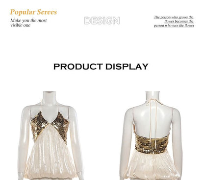 Sequined Flowy Halter Neck Top or Mini Pencil Skirt