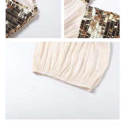 Sequined Flowy Halter Neck Top or Mini Pencil Skirt