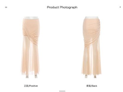 Asymmetric Sleeveless Crop Top and High Waist Mermaid Skirt Set