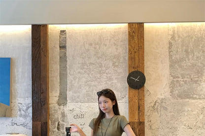 Crew Neck Crop T-Shirt with Wide Leg Pants and Scarf