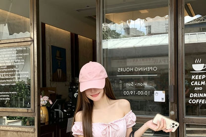 Off Shoulder Ruffle Trim Short Sleeve Blouse