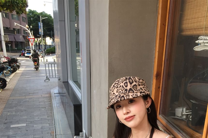 Leopard Panel Camisole with Snake Print Midi Skirt Set