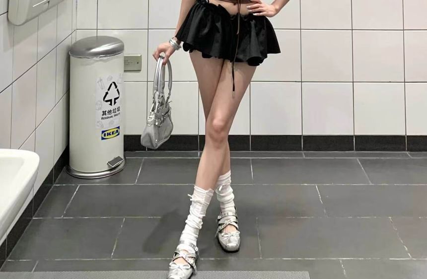Off Shoulder Ruched Crop Short Sleeve T-Shirt