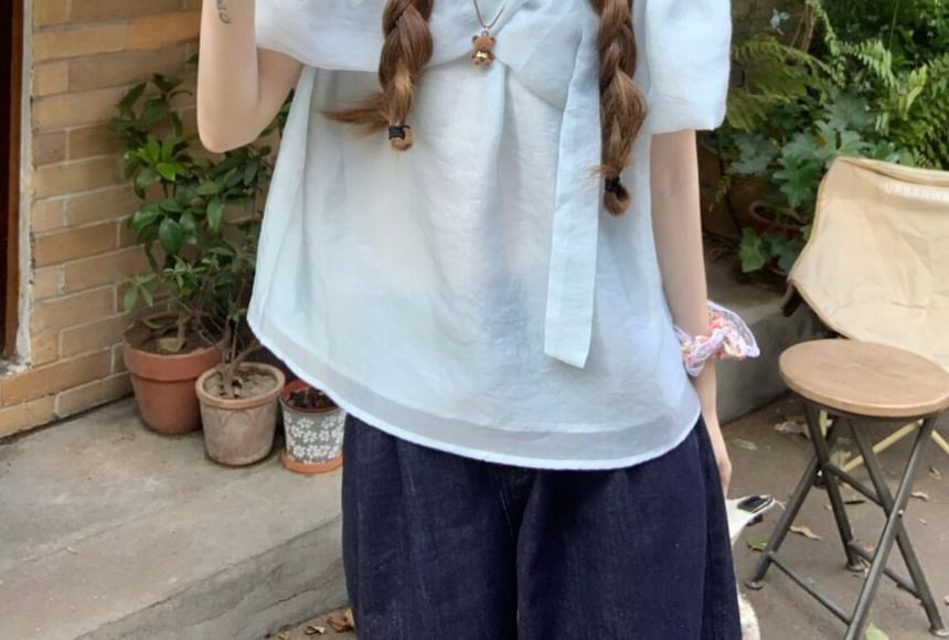 Off-Shoulder Mini Top with Sash
