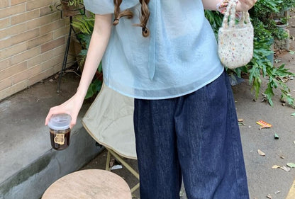 Off-Shoulder Mini Top with Sash