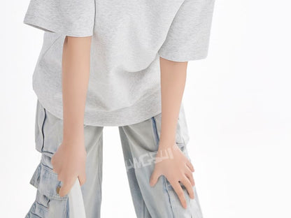 Oversized Plain Crew Neck Short Sleeve T-Shirt