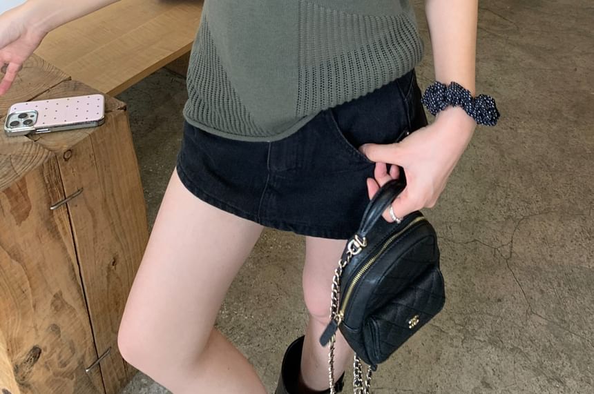One-Shoulder Short Sleeve Solid T-Shirt
