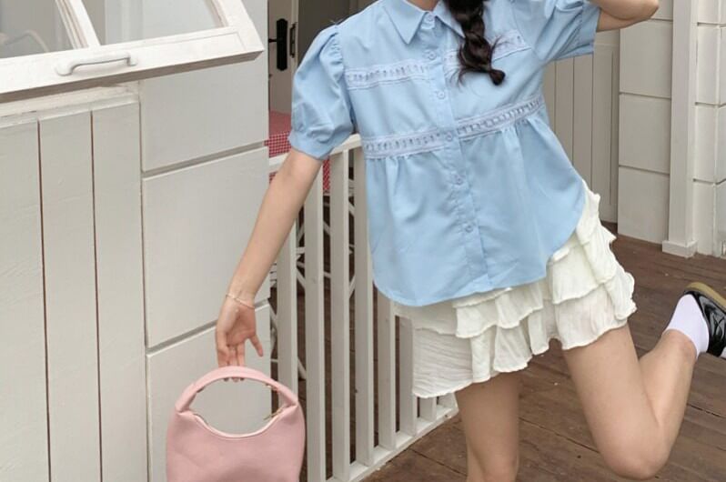 Puff Sleeve Striped Shirt