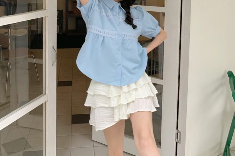 Puff Sleeve Striped Shirt