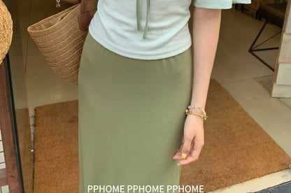 V-Neck Short Sleeve Contrast Trim Bow T-Shirt