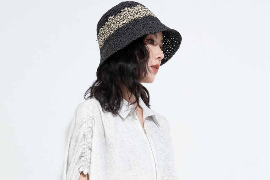 Dye Drawstring Zip Top with Batwing Sleeves