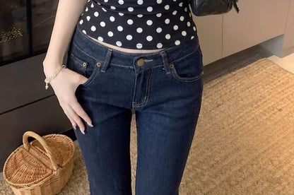 Polka Dot Halter Open Back Crop Top
