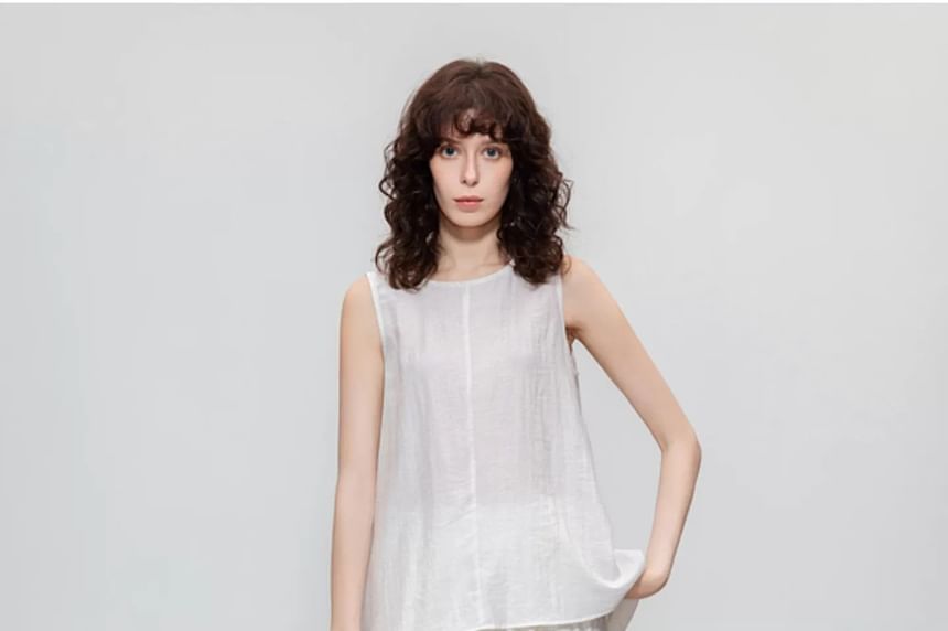 Linen Top and Wide Leg Pants Set