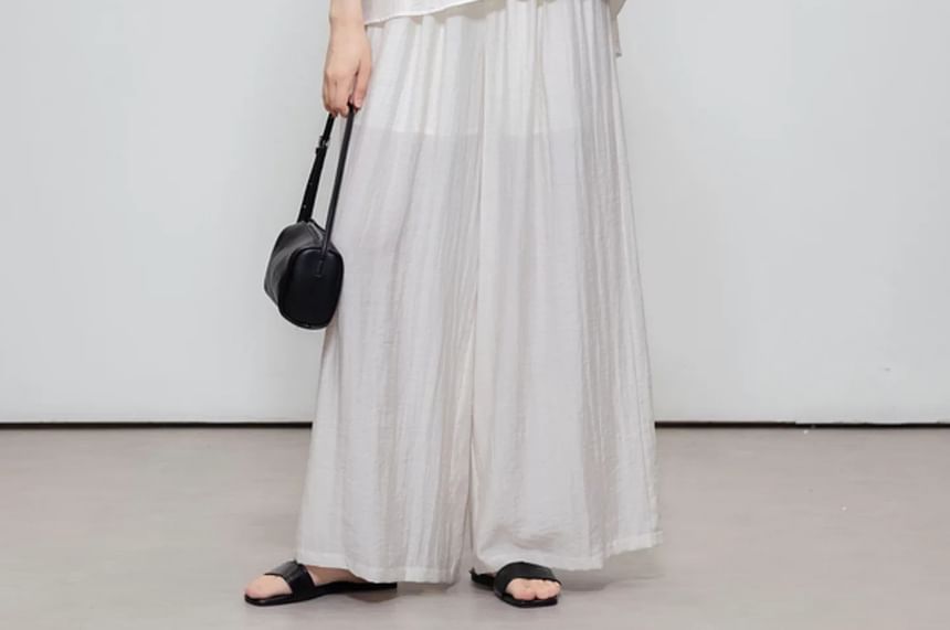 Linen Top and Wide Leg Pants Set