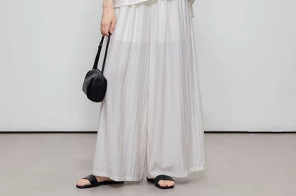 Linen Top and Wide Leg Pants Set