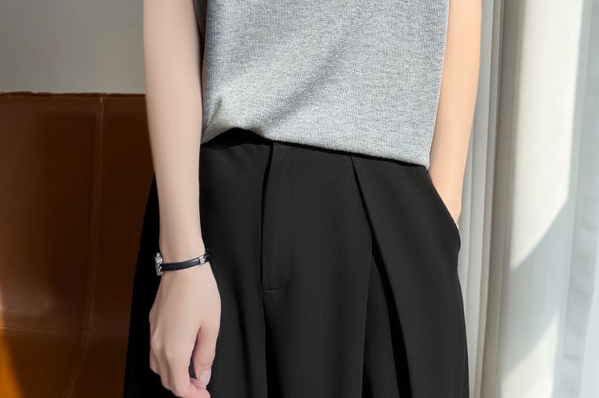 Two Tone Button Knit Top