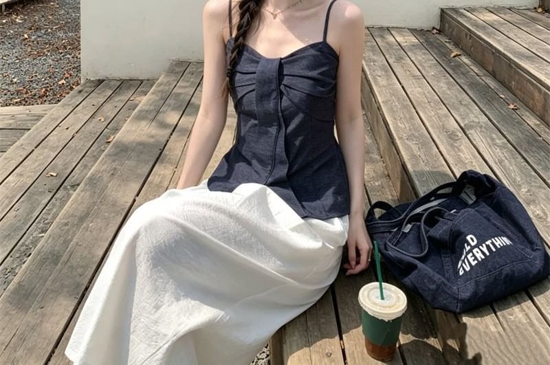 Bow Detail Camisole Top and High Waist Wide Leg Pants