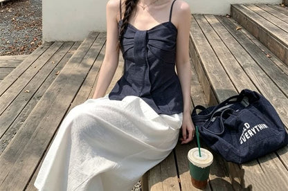 Bow Detail Camisole Top and High Waist Wide Leg Pants