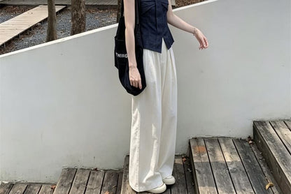 Bow Detail Camisole Top and High Waist Wide Leg Pants