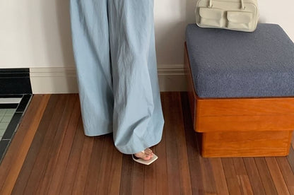 Two-Piece Set: Pleated Crop Camisole and Wide Leg Pants