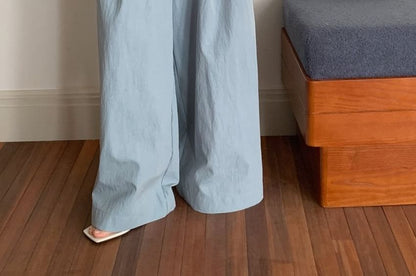 Two-Piece Set: Pleated Crop Camisole and Wide Leg Pants