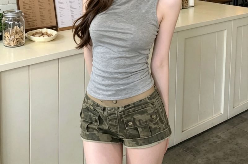One-Shoulder Sleeveless Solid Top