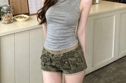 One-Shoulder Sleeveless Solid Top