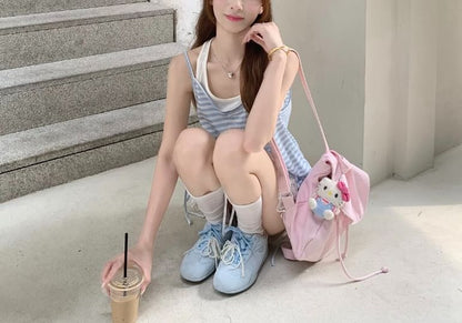 Two-Piece Set: Halter Top and Drawstring Camisole