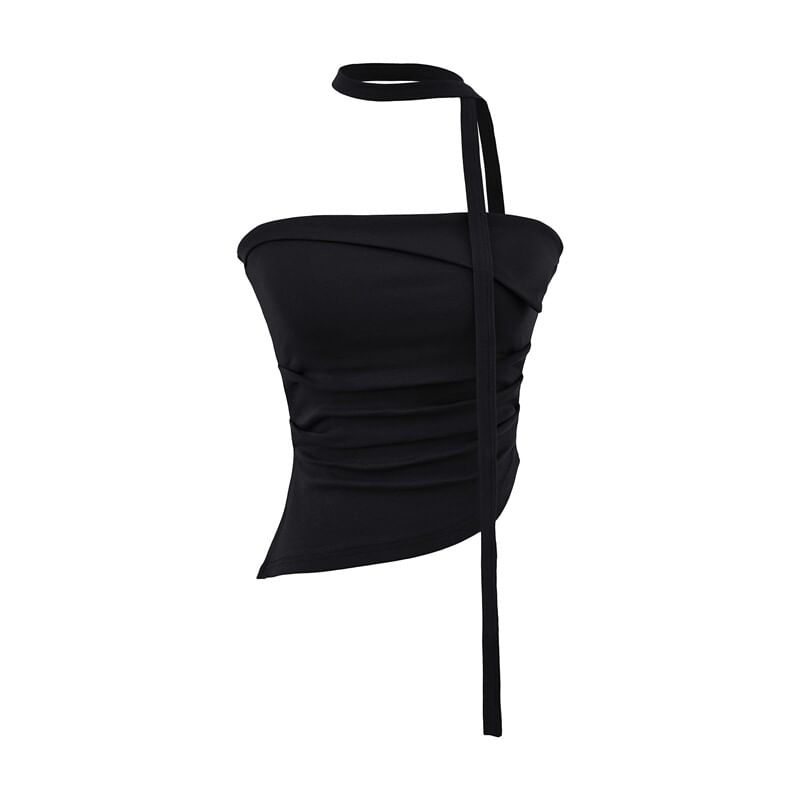 Asymmetric Tube Top with Twilly Scarf Set