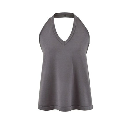 Flowy Halter Neck Solid Top