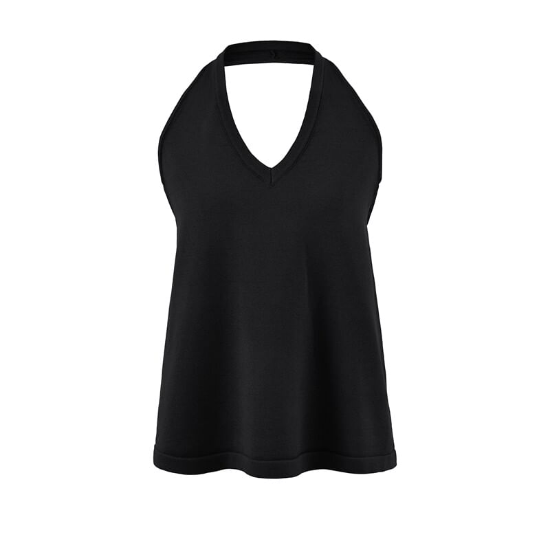 Flowy Halter Neck Solid Top