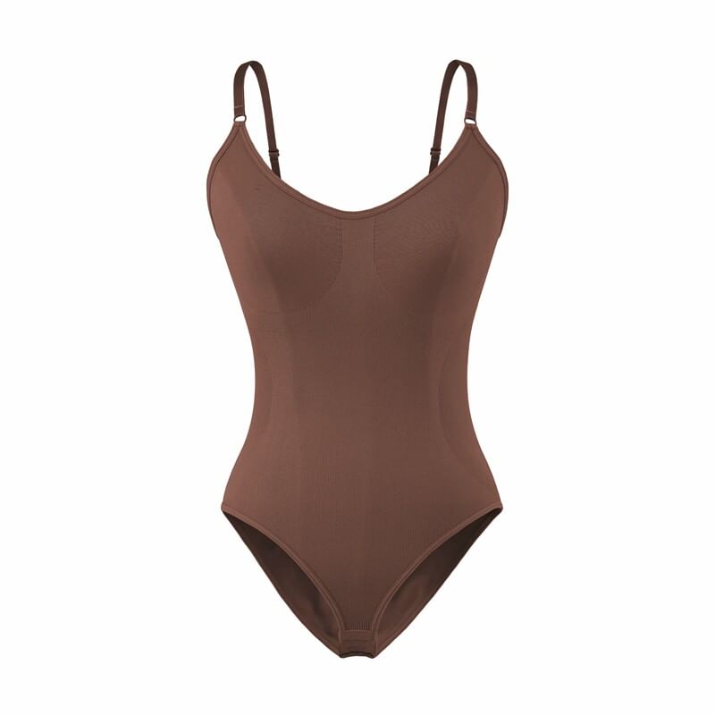 Spaghetti Strap Solid Bodysuit Top